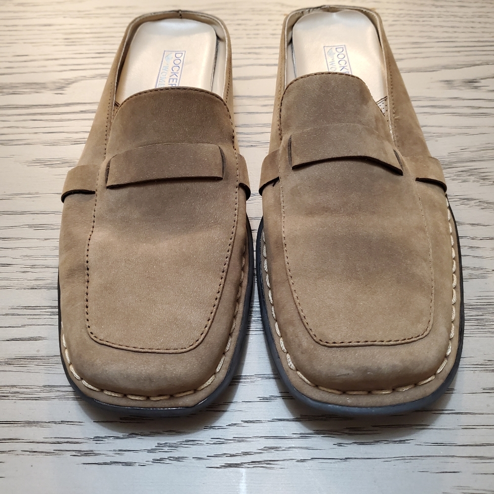 Dockers Suede Leather Comfy Slip Ons Size 8.5M